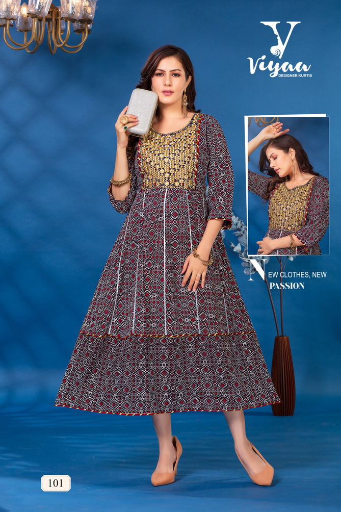 Viyaa Bandhej 1 Designer Foli Printed Kurti Catalog
